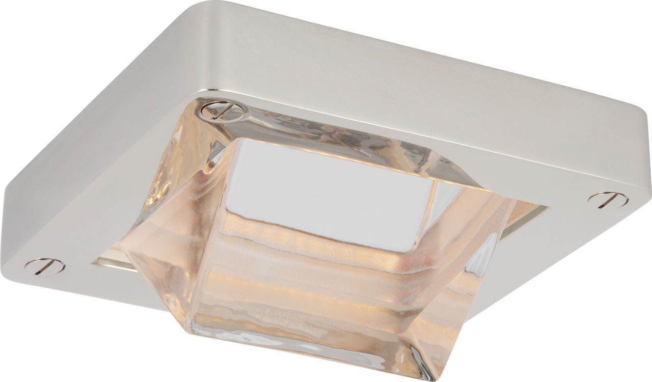 Rolland 5" Solitaire Flush Mount | Polished Nickel and Clear Glass