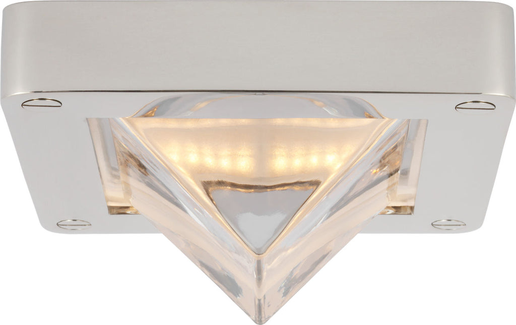 Rolland 5" Solitaire Flush Mount | Polished Nickel and Clear Glass