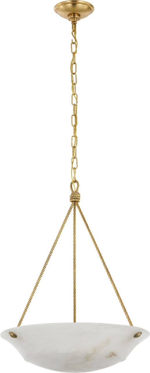 Claremont 21" Bowl Chandelier | Natural Brass | Alabaster