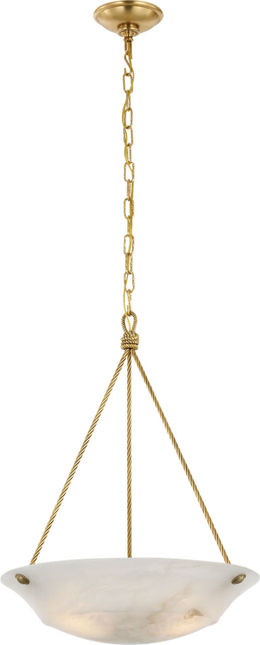 Claremont 21" Bowl Chandelier | Natural Brass | Alabaster