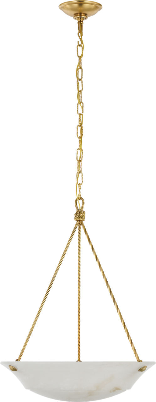 Claremont 21" Bowl Chandelier | Natural Brass | Alabaster