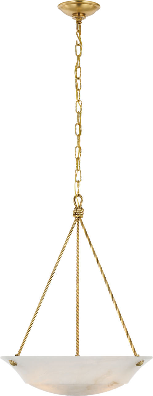 Claremont 21" Bowl Chandelier | Natural Brass | Alabaster