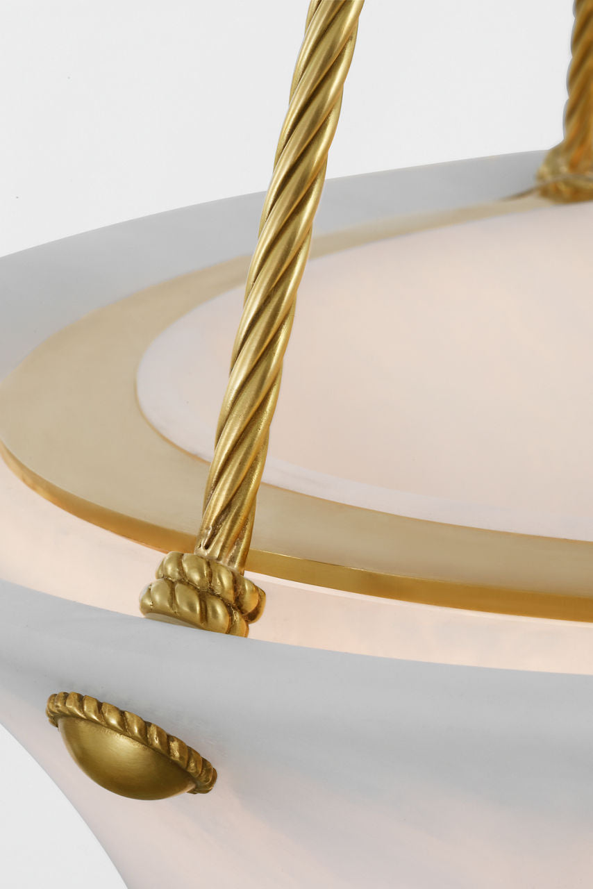 Claremont 21" Open Ring Chandelier | Natural Brass | Alabaster