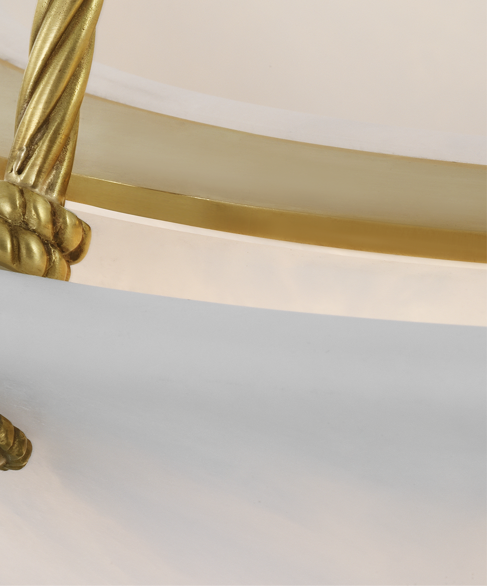 Claremont 21" Open Ring Chandelier | Natural Brass | Alabaster