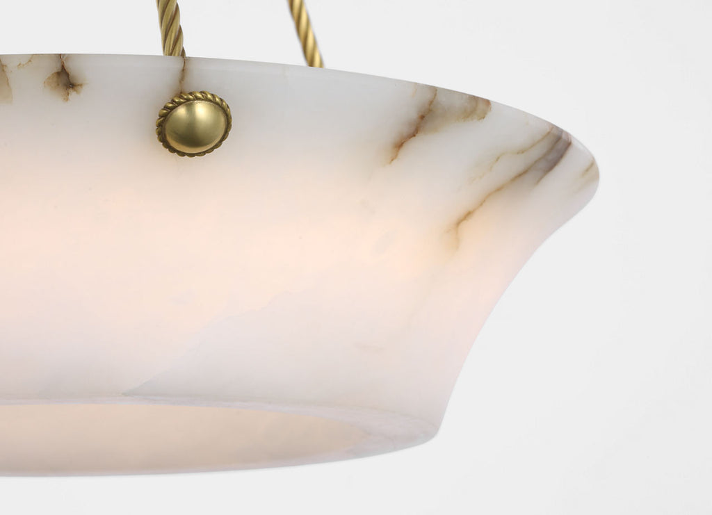 Claremont 21" Open Ring Chandelier | Natural Brass | Alabaster