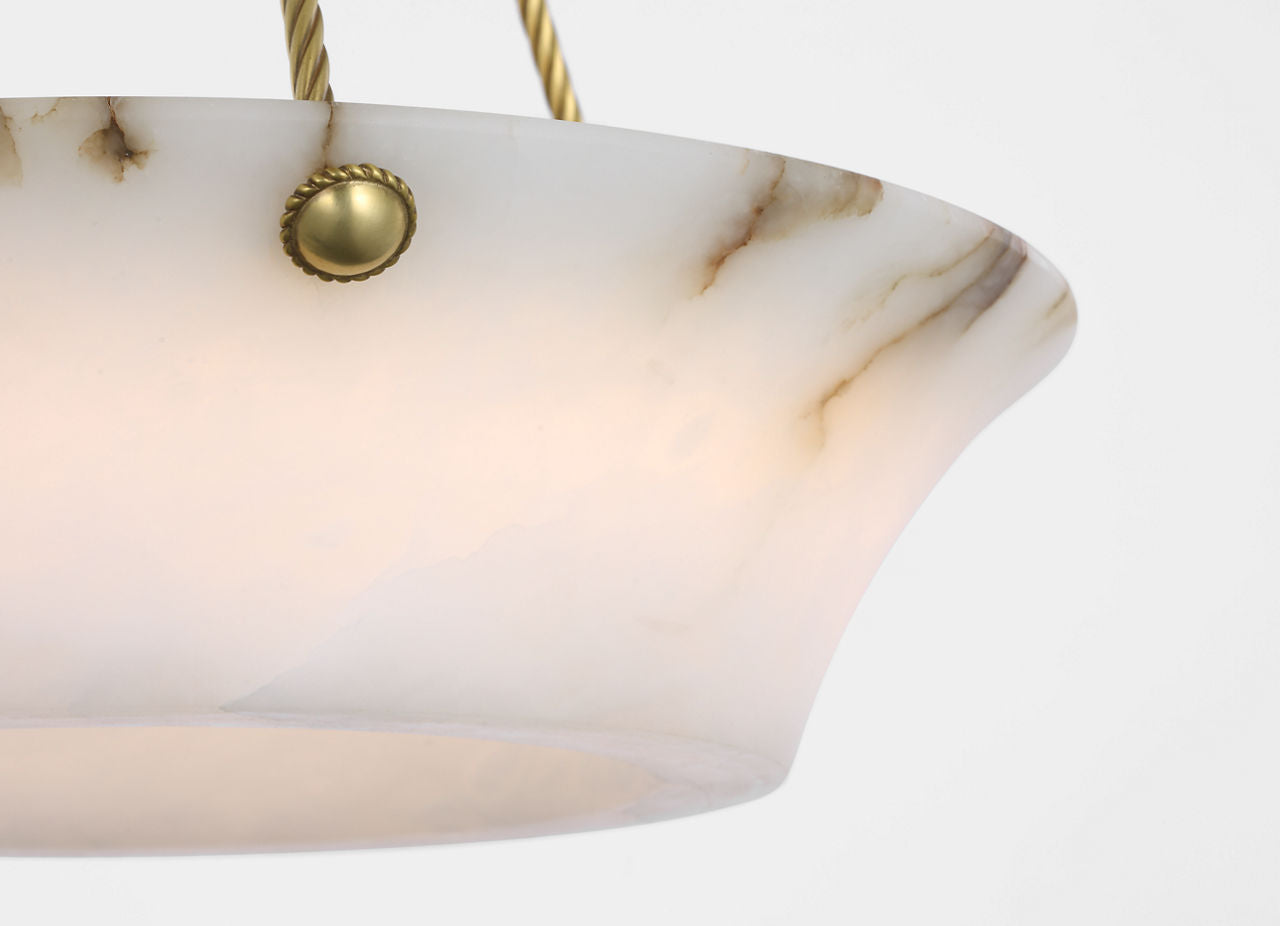 Claremont 21" Open Ring Chandelier | Natural Brass | Alabaster