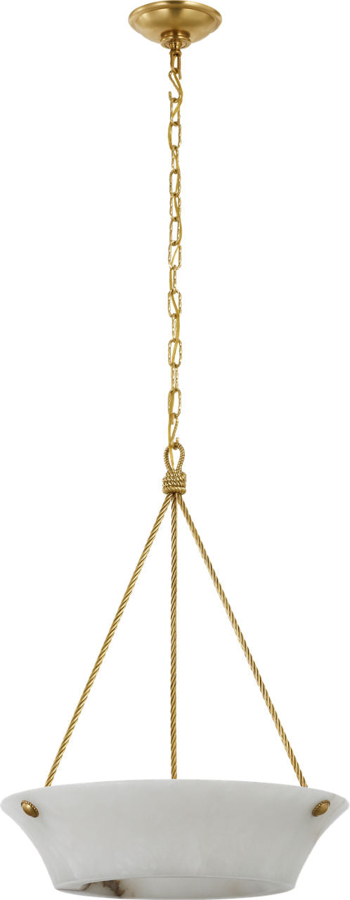 Claremont 21" Bowl Chandelier | Natural Brass | Alabaster