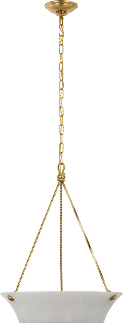 Claremont 21" Bowl Chandelier | Natural Brass | Alabaster