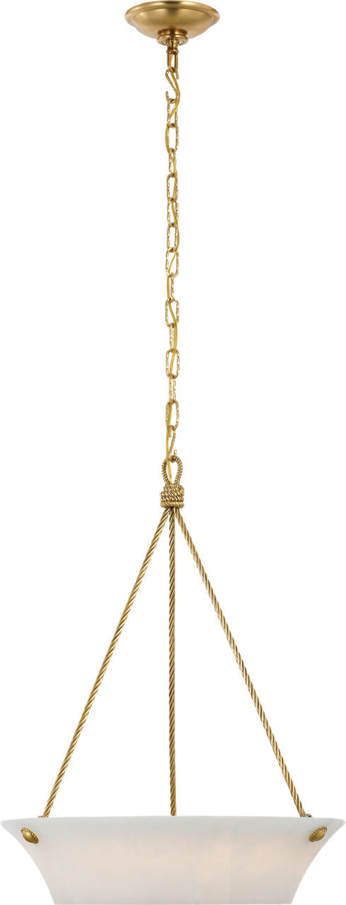 Claremont 21" Open Ring Chandelier | Natural Brass | Alabaster