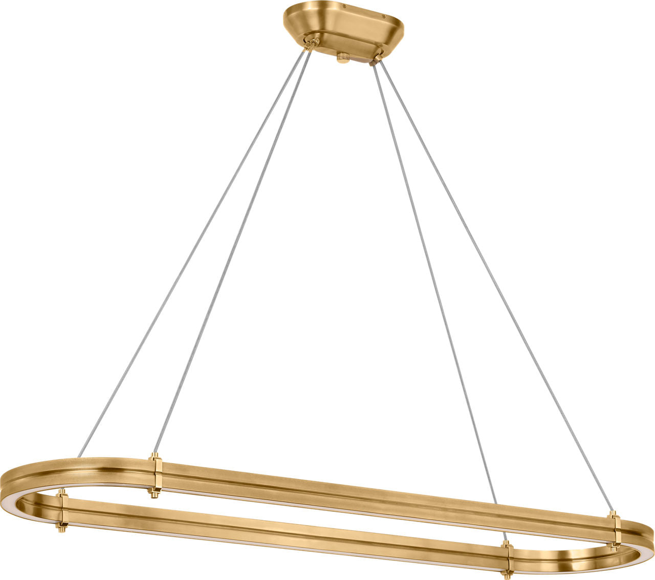 Paxton 54" Oval Linear Chandelier | Natural Brass