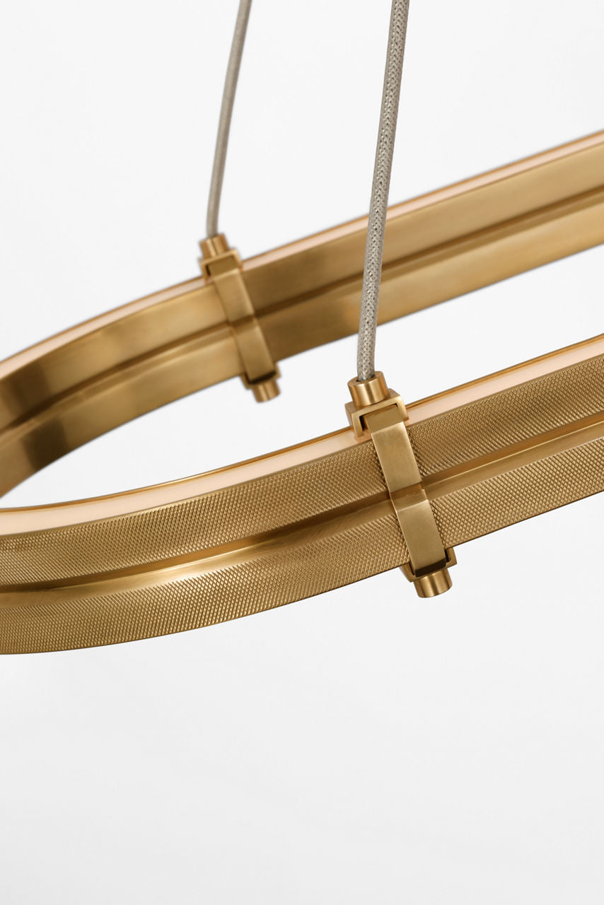 Paxton 54" Oval Linear Chandelier | Natural Brass
