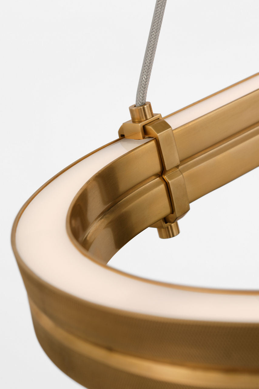Paxton 54" Oval Linear Chandelier | Natural Brass
