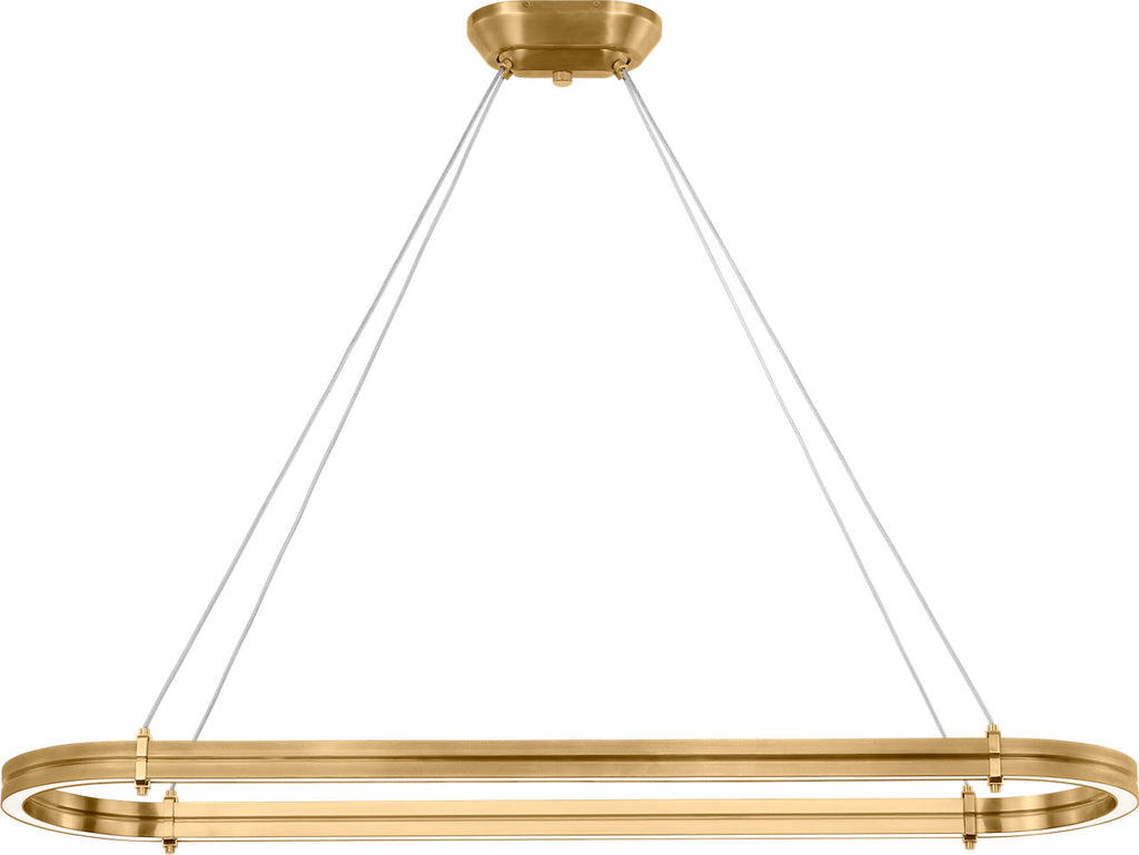 Paxton 54" Oval Linear Chandelier | Natural Brass