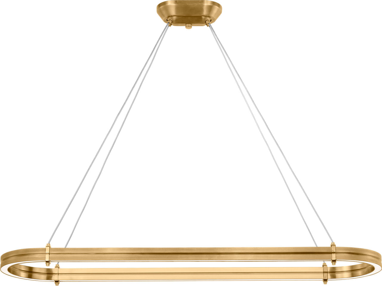 Paxton 54" Oval Linear Chandelier | Natural Brass