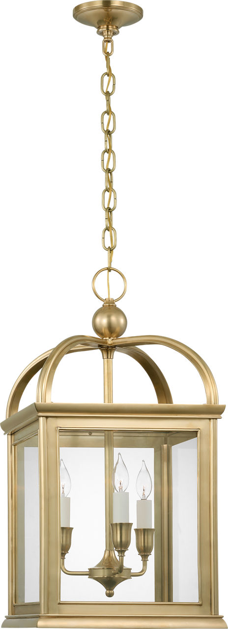 Rhoades 16" Lantern | Natural Brass | Clear Glass
