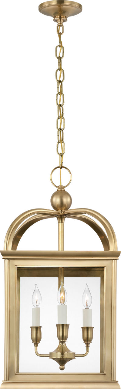 Rhoades 16" Lantern | Natural Brass | Clear Glass