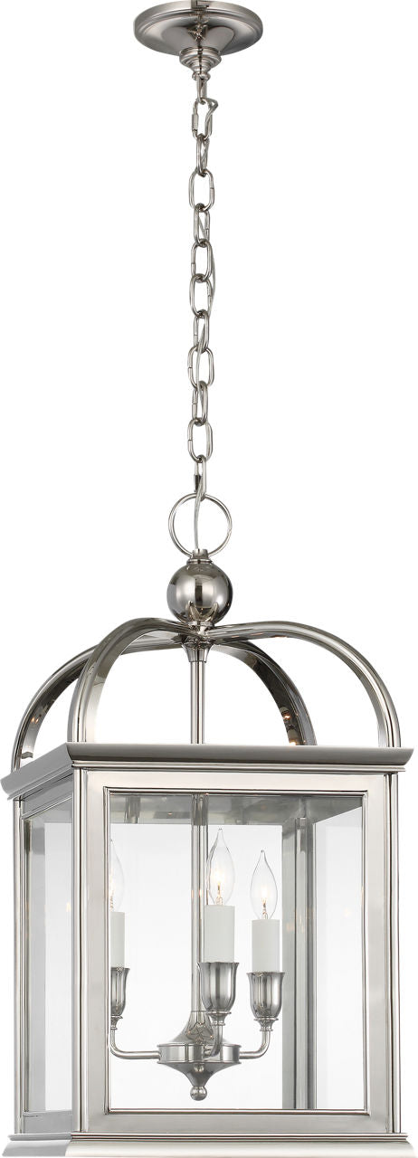 Rhoades 16" Lantern | Polished Nickel | Clear Glass
