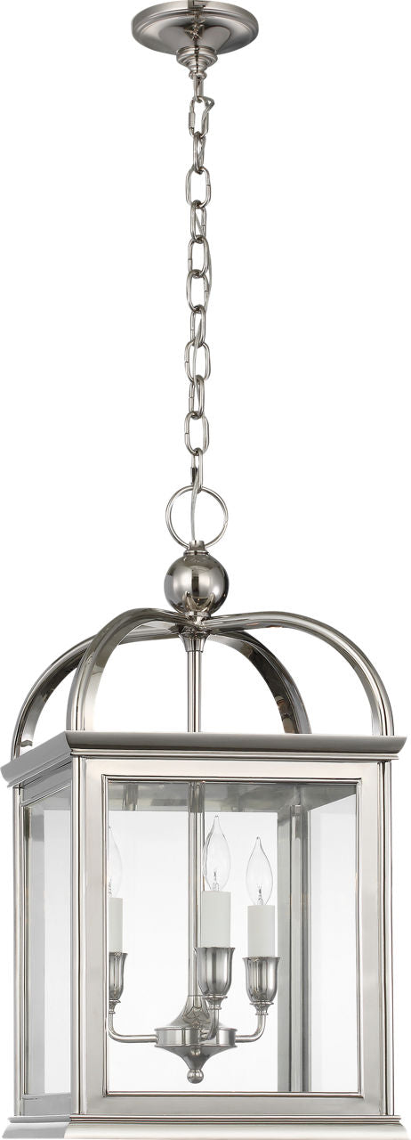 Rhoades 16" Lantern | Polished Nickel | Clear Glass