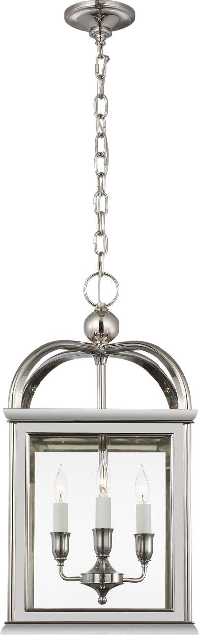Rhoades 16" Lantern | Polished Nickel | Clear Glass