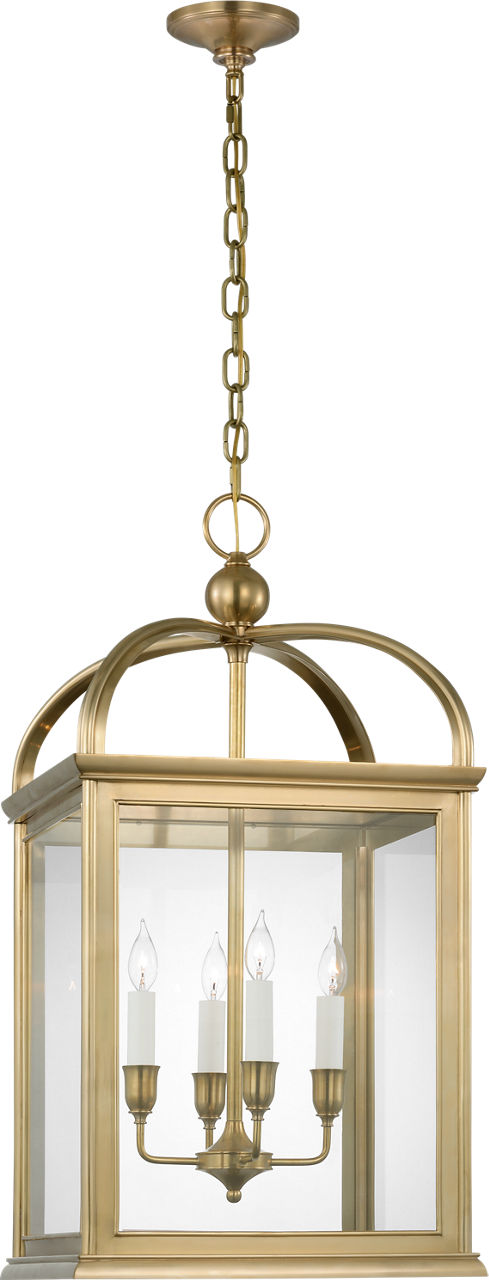 Rhoades 19" Lantern | Natural Brass | Clear Glass