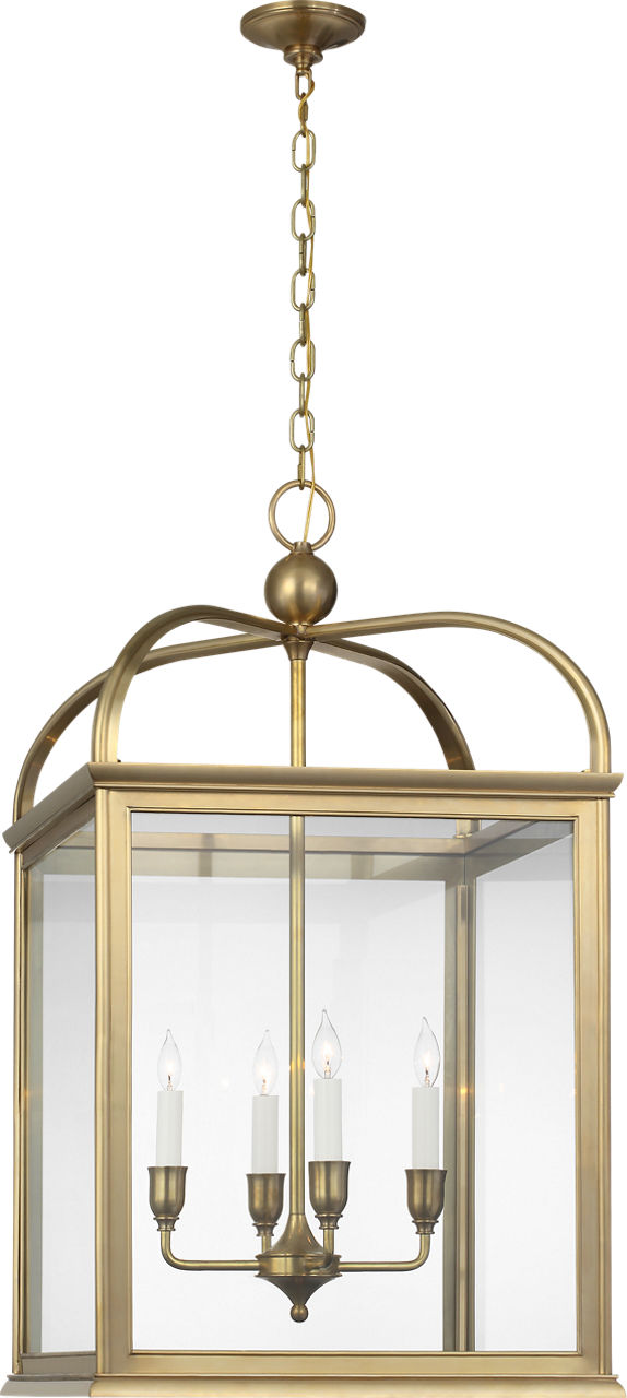 Rhoades 25" Lantern | Natural Brass | Clear Glass