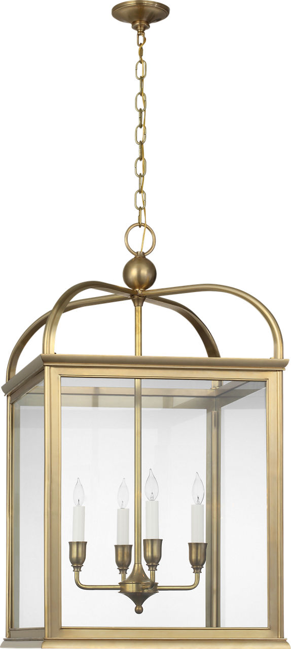 Rhoades 25" Lantern | Natural Brass | Clear Glass