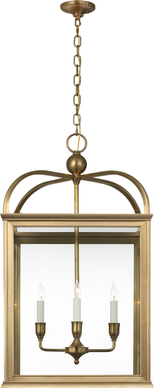 Rhoades 25" Lantern | Natural Brass | Clear Glass
