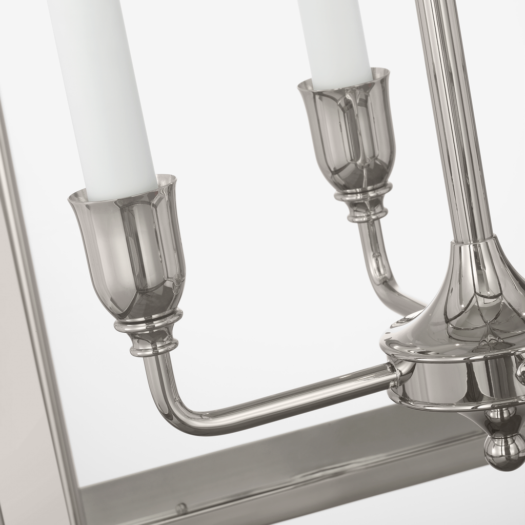 Rhoades 25" Lantern | Polished Nickel | Clear Glass