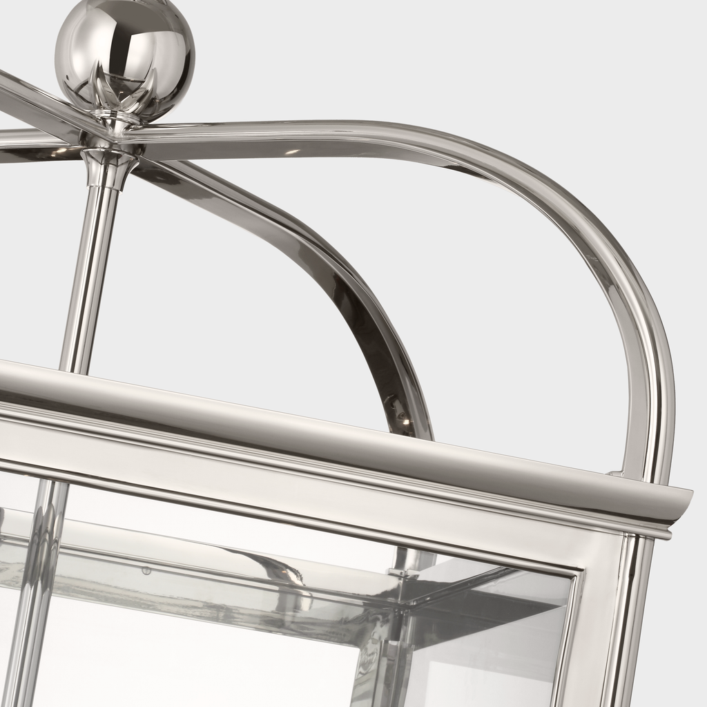 Rhoades 25" Lantern | Polished Nickel | Clear Glass