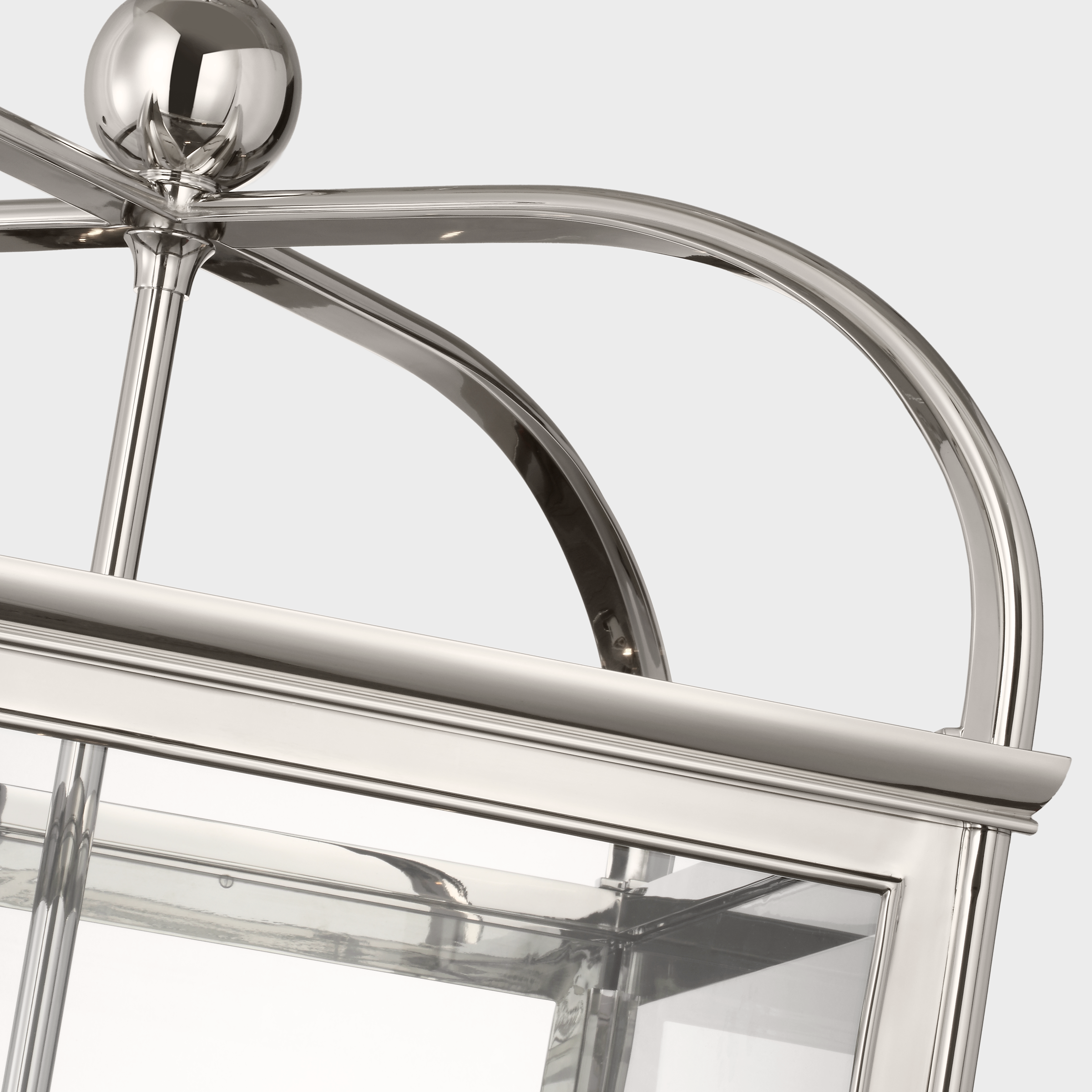 Rhoades 25" Lantern | Polished Nickel | Clear Glass