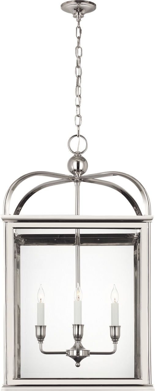 Rhoades 25" Lantern | Polished Nickel | Clear Glass