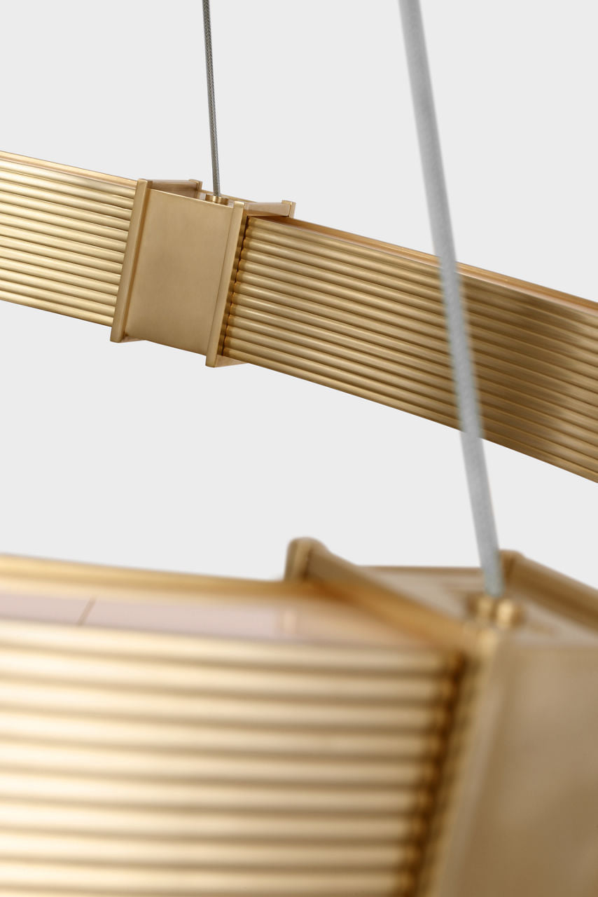 Hughes 40" Ring Chandelier | Natural Brass