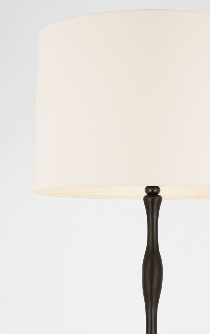 Romero Medium Floor Lamp | Bronze | 18" Linen Empire Shade