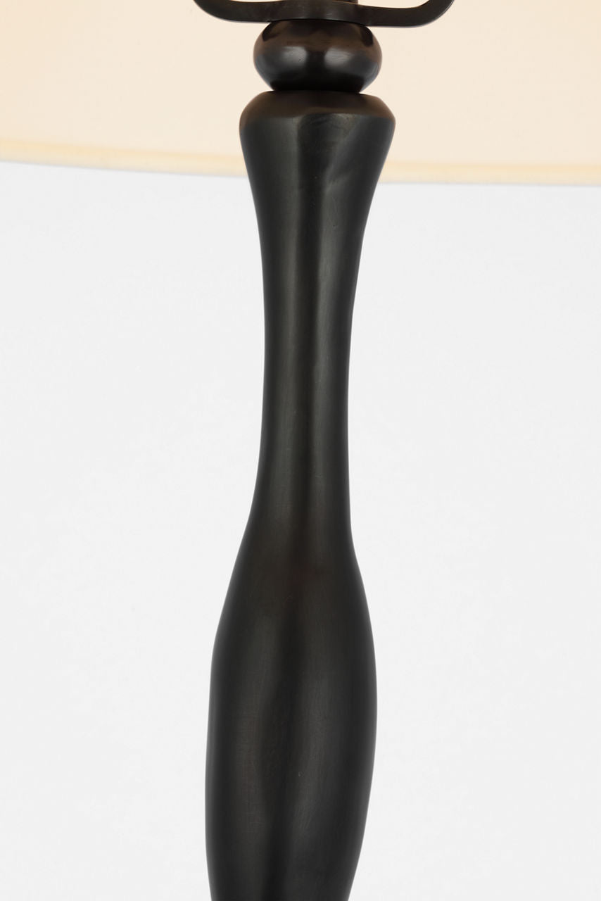 Romero Medium Floor Lamp | Bronze | 18" Linen Empire Shade