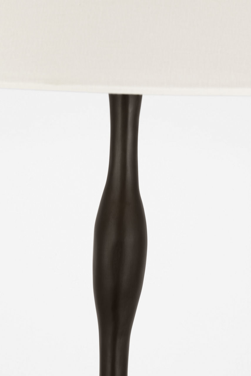 Romero Medium Floor Lamp | Bronze | 21" Linen Flare Shade