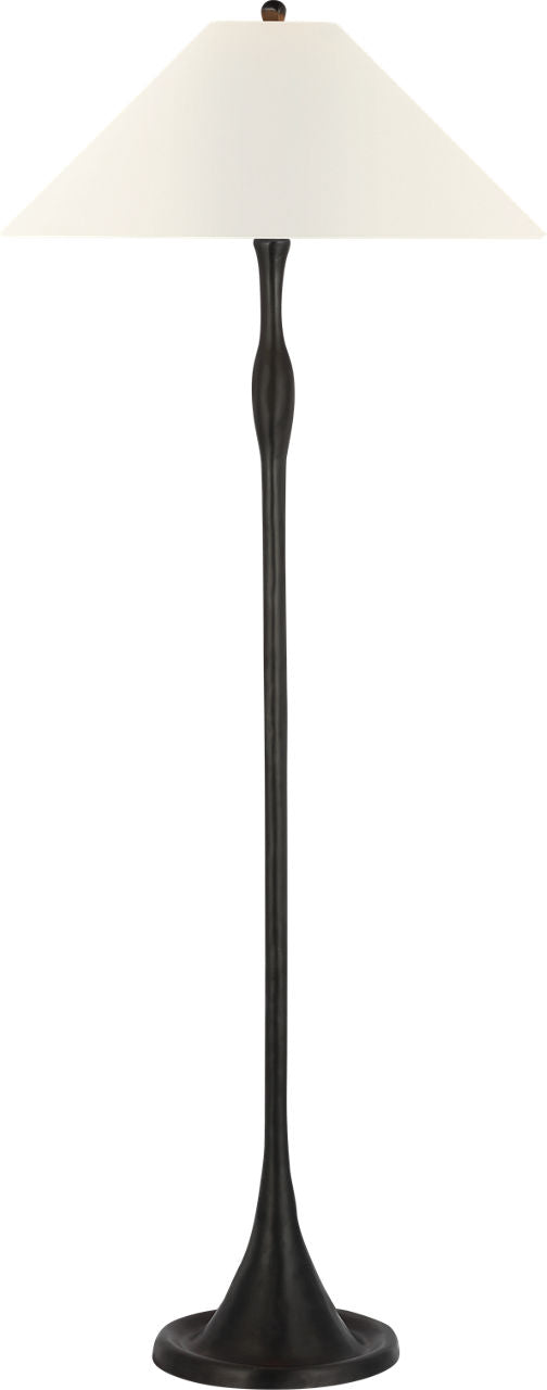 Romero Medium Floor Lamp | Bronze | 21" Linen Flare Shade