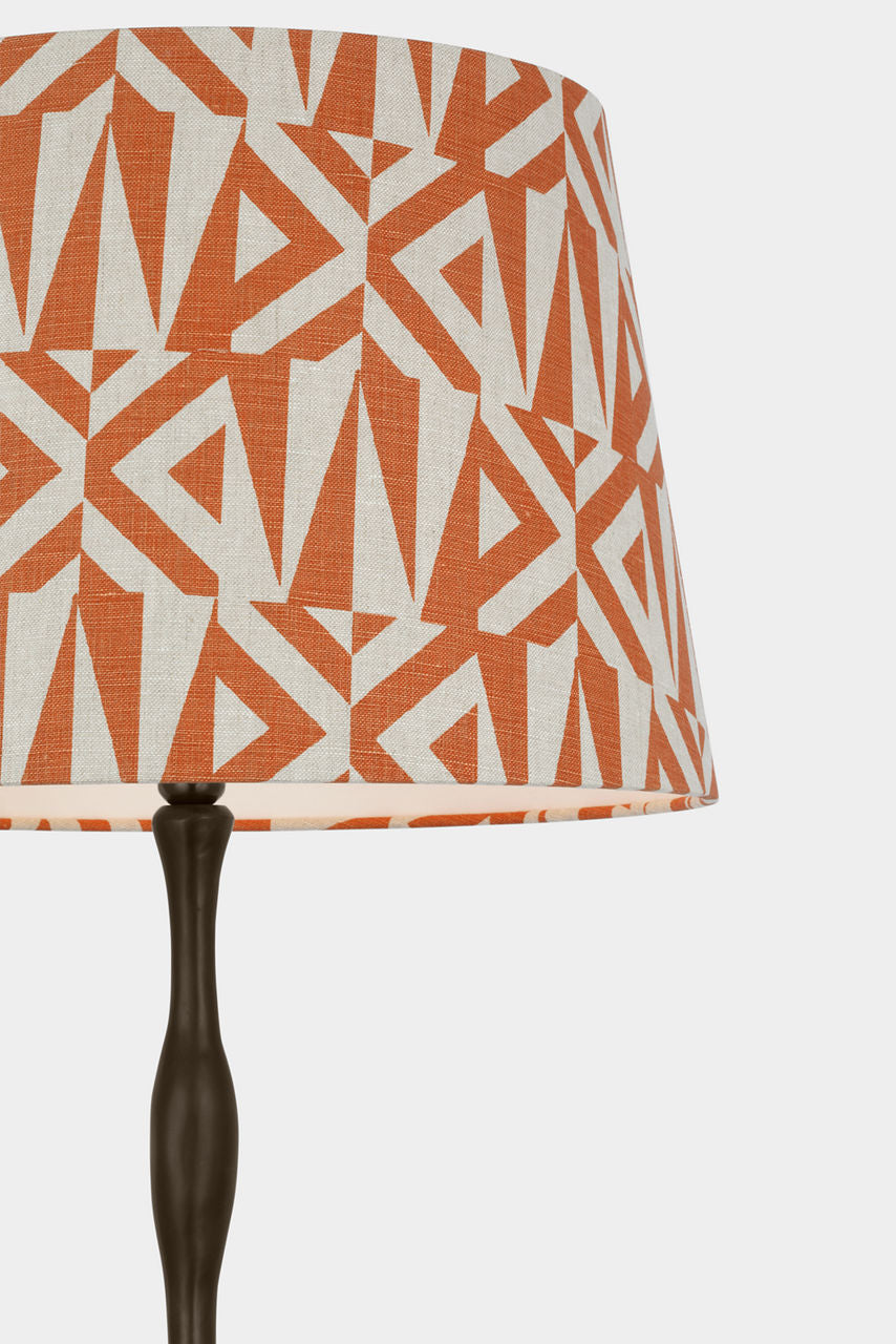 Romero Medium Floor Lamp | Bronze | Schumacher 18" Brick Amero Empire Shade