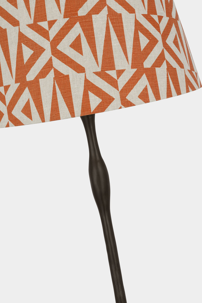 Romero Medium Floor Lamp | Bronze | Schumacher 18" Brick Amero Empire Shade