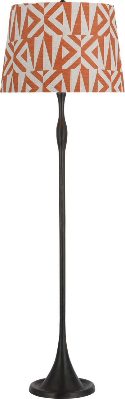 Romero Medium Floor Lamp | Bronze | Schumacher 18" Brick Amero Empire Shade