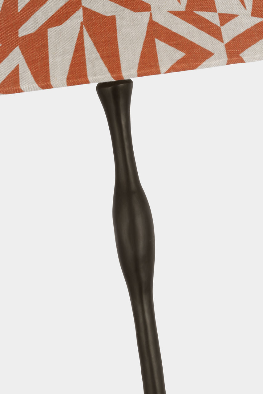 Romero Medium Floor Lamp | Bronze | Schumacher 21" Brick Amero Flare Shade