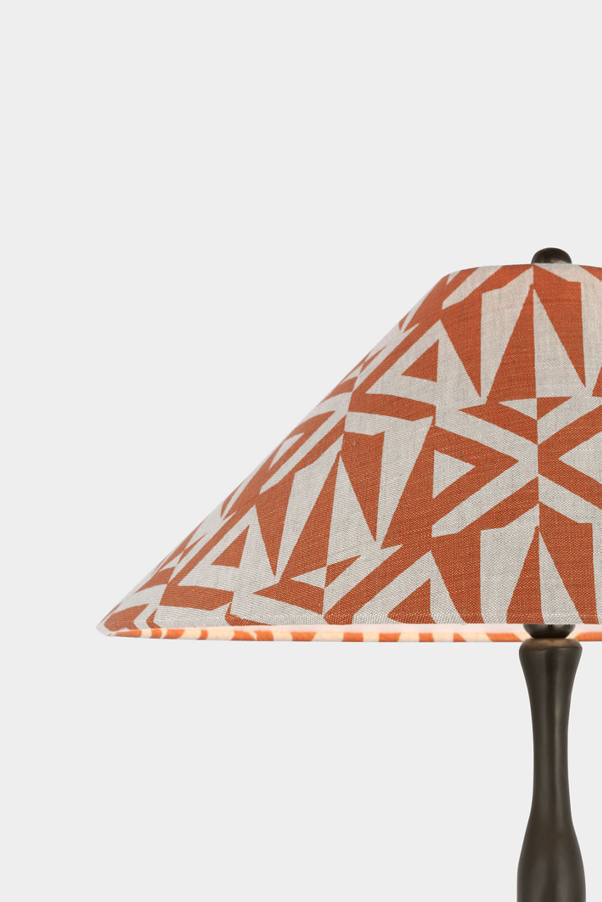 Romero Medium Floor Lamp | Bronze | Schumacher 21" Brick Amero Flare Shade