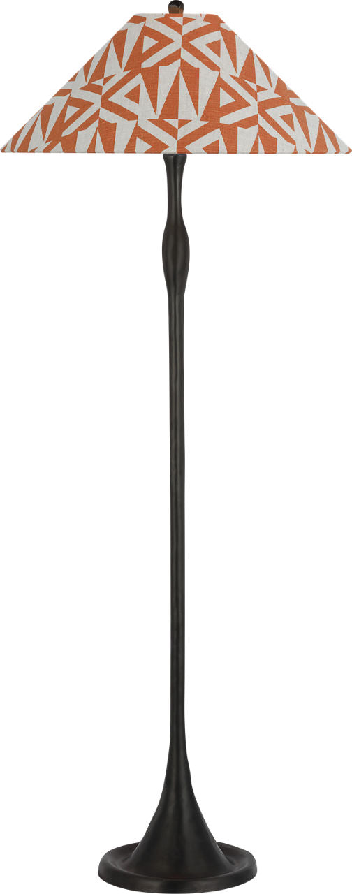 Romero Medium Floor Lamp | Bronze | Schumacher 21" Brick Amero Flare Shade