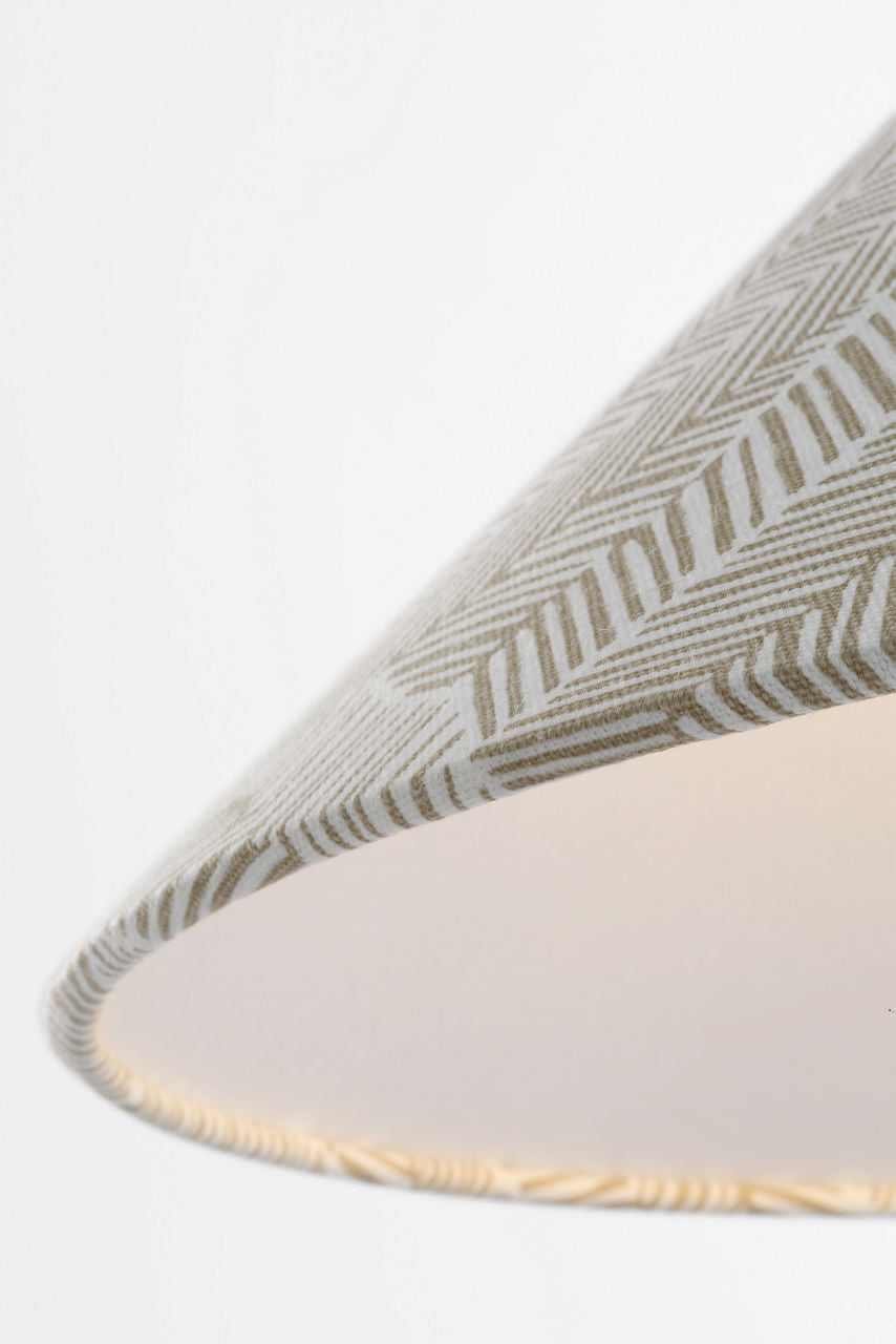 Romero Medium Floor Lamp | Hand-Rubbed Antique Brass | Schumacher 21" Taupe Abstract Leaf Flare Shade