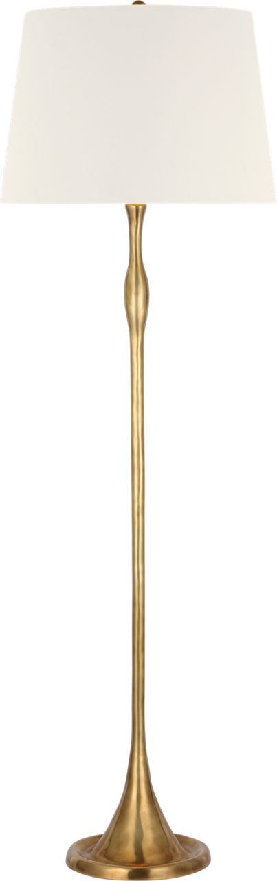 Romero Medium Floor Lamp | Hand-Rubbed Antique Brass | 18" Linen Empire Shade