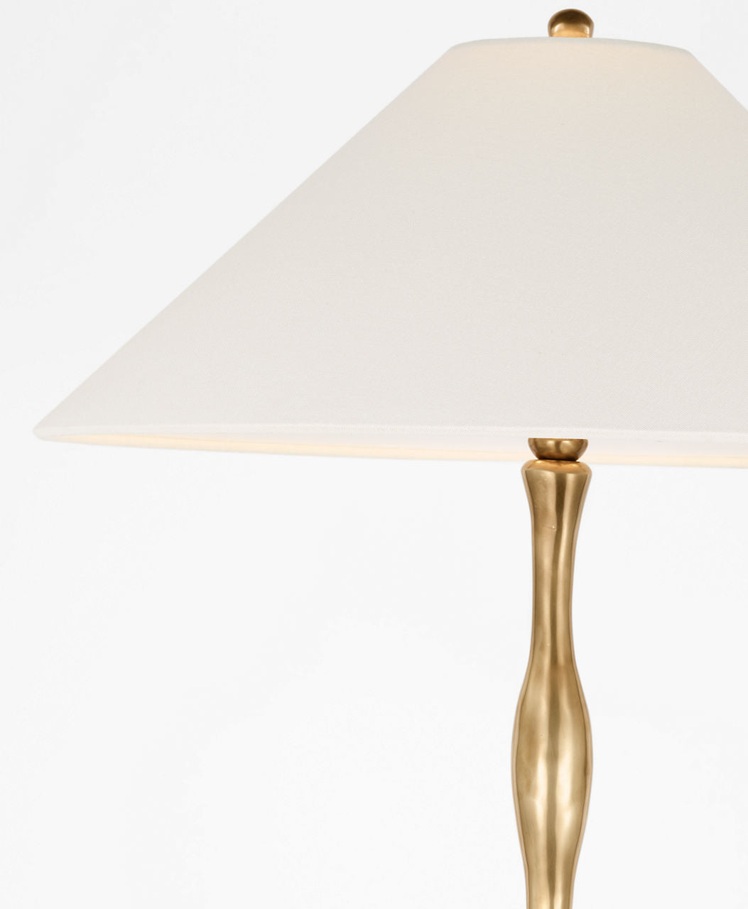 Romero Medium Floor Lamp | Hand-Rubbed Antique Brass | 21" Linen Flare Shade