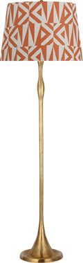 Romero Medium Floor Lamp | Hand-Rubbed Antique Brass | Schumacher 18" Brick Amero Empire Shade