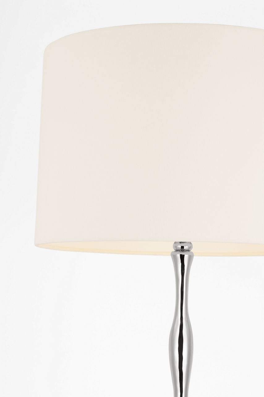 Romero Medium Floor Lamp | Polished Nickel | 18" Linen Empire Shade