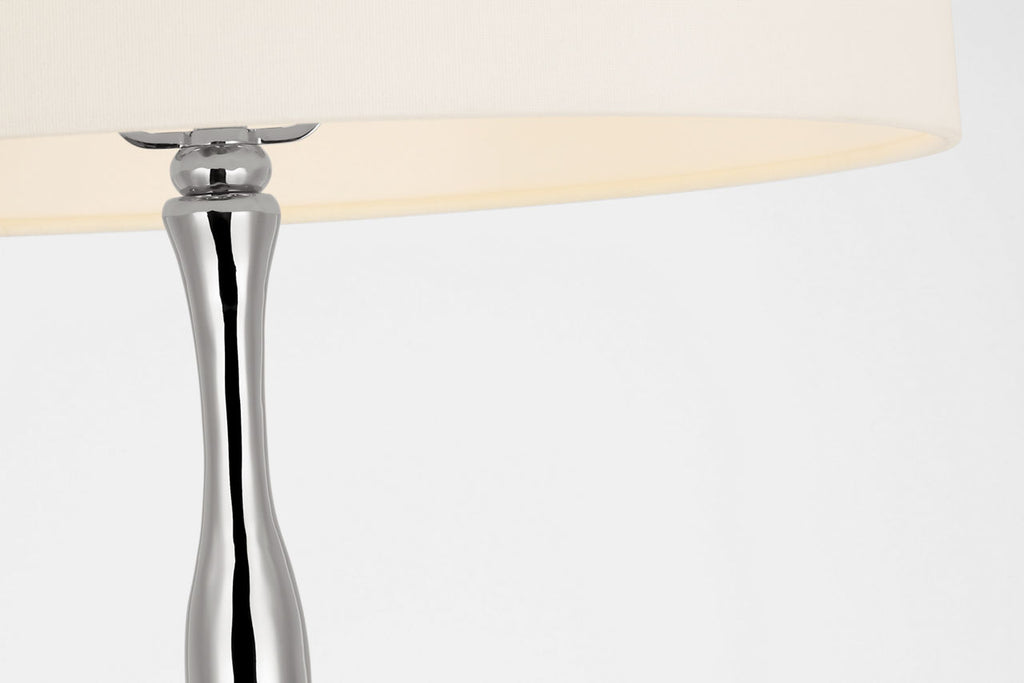 Romero Medium Floor Lamp | Polished Nickel | 18" Linen Empire Shade
