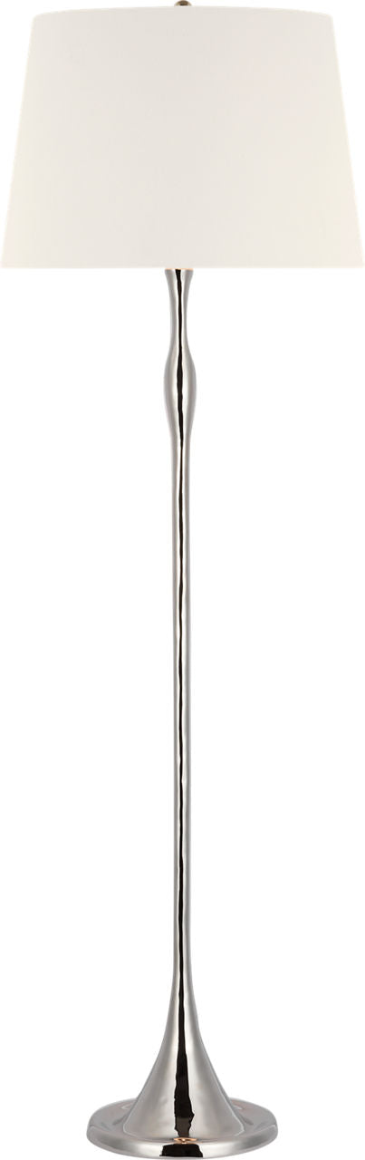 Romero Medium Floor Lamp | Polished Nickel | 18" Linen Empire Shade