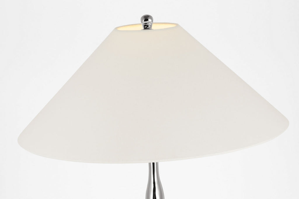 Romero Medium Floor Lamp | Polished Nickel | 21" Linen Flare Shade